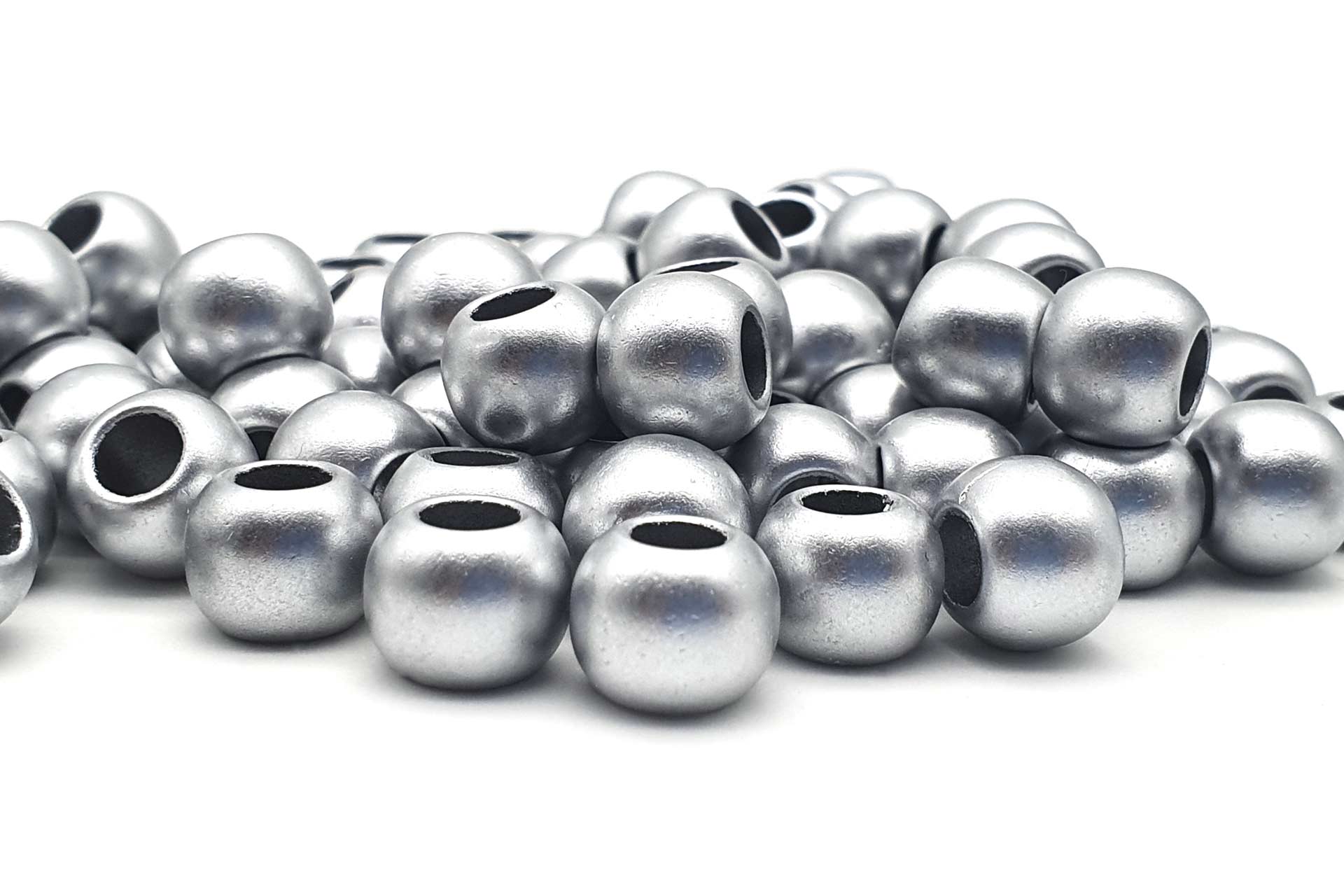Silber Acryl matt Beads